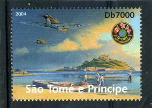 Sao Tome & Principe 2004 D.DAY WWII Aircrafts 1v Perforated Mint (NH)