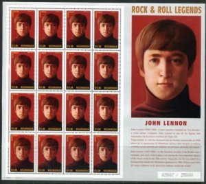 Nicaragua 1995 - Rock & Roll John Lennon - Sheet of 16 Stamps Scott #2123 - MNH