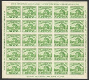 Doyle's_Stamps: Nice 1933 MNH Scott #730**  APS Souvenir Sheet NGAI