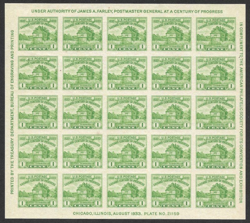 Doyle's_Stamps: Nice 1933 MNH Scott #730**  APS Souvenir Sheet NGAI