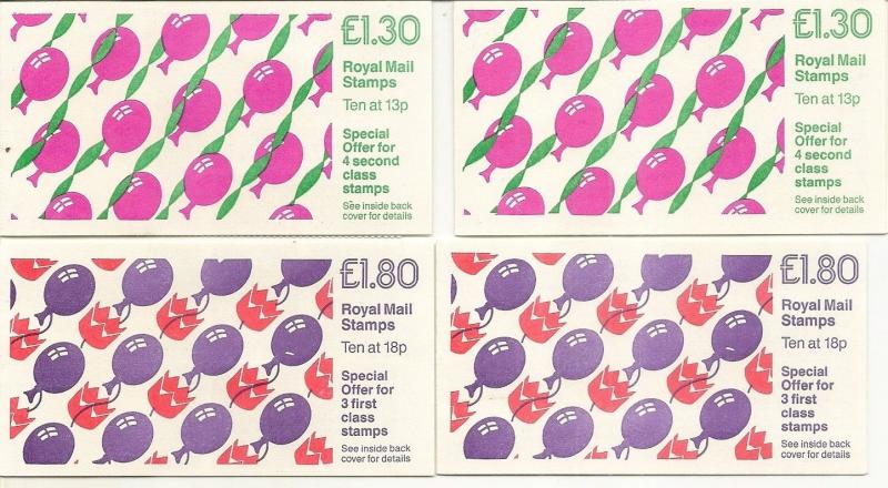 GB 1988 Childrens Parties Series FL14A/B + FU8A/B All Selvedges Cat£25 (4)