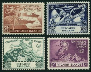 Pitcairn 13-16,MNH.Michel 15-18. UPU-75,1949.Mercury,Symbols,Ship,Globe,Monument