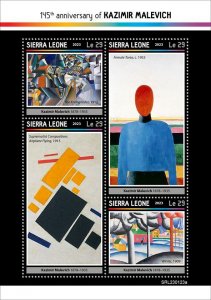 SIERRA LEONE - 2023 - Kazimir Malevich - Perf 4v Sheet - Mint Never Hinged