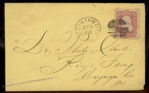 USA 1860s Colorado Territory MOUNTAIN CITY Cover Gold Rush Mining Town 88530