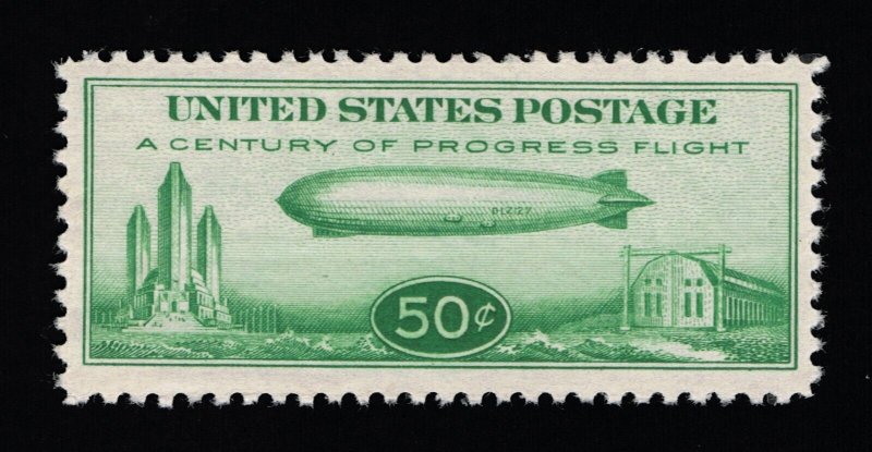 EXCEPTIONAL GENUINE SCOTT #C18 VF-XF MINT OG NH 1933 GREEN GRAF ZEPPELIN