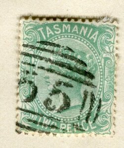 TASMANIA; 1880s classic QV issue fine used 2d. value fair POSTMARK