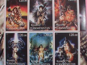 TURKMENISTAN STAMP-2001-ART OF LUIS ROYO-MNH STAMP SHEET -RARE