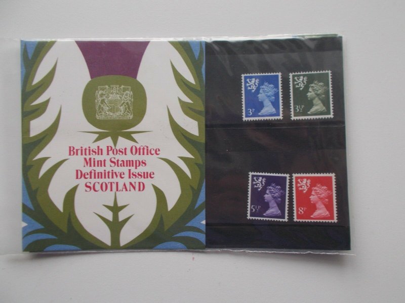 1974 Scotland Machin Regional 3p to 8p in Original Presentation Pack no.62