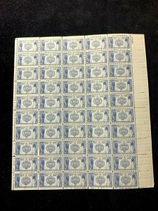 US SCOTT # 794 5 CENT US NAVY MINT never hinged SHEET, d