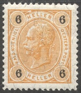 AUSTRIA 1899 6h orange, Sc 74, MLH, perf 12-1/2, VF