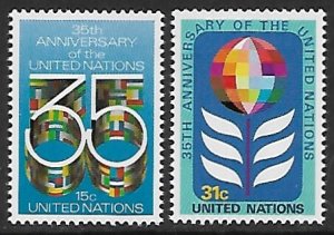 United Nations - N.Y. # 322-323 - U.N. Anniversary - MNH.....{AL32}