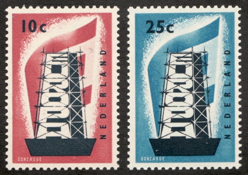 1956 Netherlands Nederland Sc #368-69 Europa 10¢ 25¢ - MNH stamps Cv$25.75