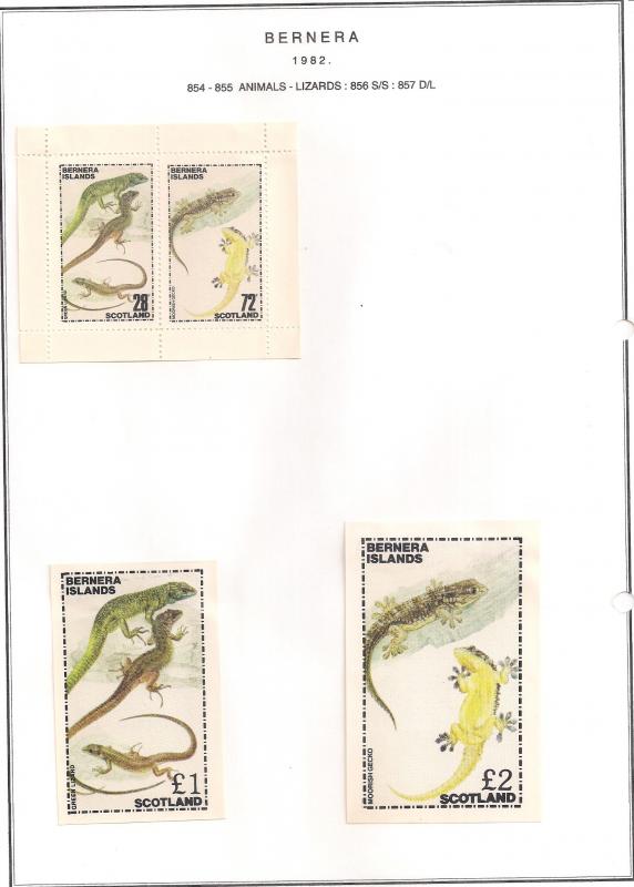 SCOTLAND - BERNERA - 1982 - Lizards - 2v Perf, Min, D/L Sheets - MLH