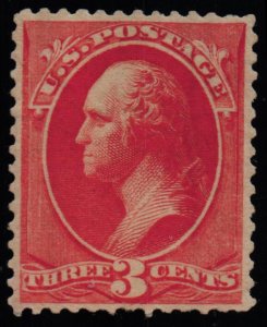 US Scott #214 - XF - NG - 3c Washington - Vermilion - 1887