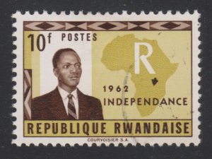 Rwanda 7 Gregoire Kayibanda and Map of Africa 1962