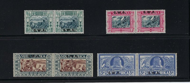 SOUTH WEST AFRICA SCOTT #B5-B8 1938 VOORTREKKER TERCENTENARY -MINT LH/HR