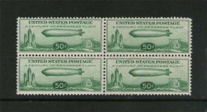 United States 1933 Graf Zeppelin Building Sc C108 Block of 4 MH/MNH