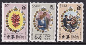 Hong Kong 373-375 Royal Wedding MNH VF