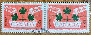 Canada #388 VF/XF used pair, CDS.