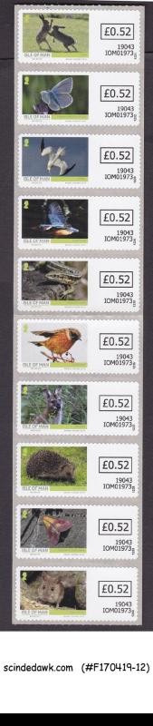 ISLE OF MAN - 2019 WILDLIFE / WILD ANIMALS - 10V MNH SELF-ADHESIVE STAMPS