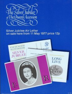 POST OFFICE PUBLICITY FOR 1977 SILVER JUBILEE AIR LETTER