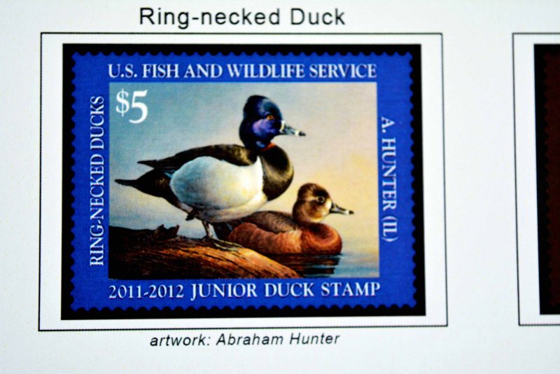 COLOR PRINTED US JUNIOR DUCK STAMPS 1992-2020 STAMP ALBUM PAGES (21 ill. pages)