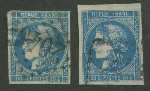 FRANCE #45, 45a USED