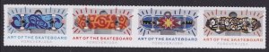 US 5766b Art of the Skateboard F horz strip 4 A MNH 2023