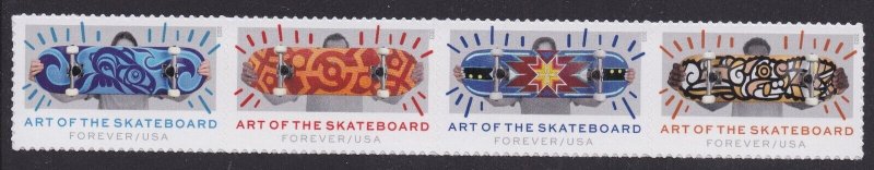 US 5766b Art of the Skateboard F horz strip 4 A MNH 2023