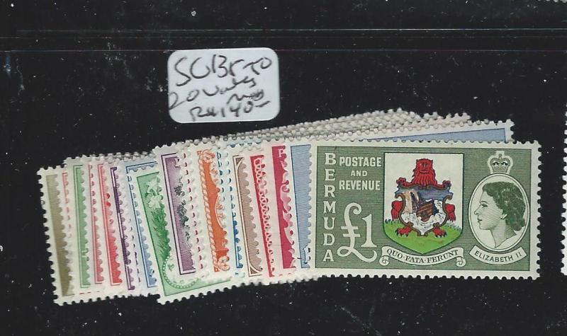 BERMUDA (P3007B) QEII SG135-150  20 VALUES  MNH