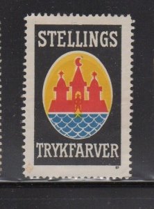 Danish Advertising Stamp -  Stellings Printing Inks - NG