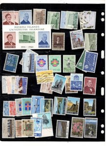 ICELAND COLLECTION ON STOCK SHEET MINT/USED