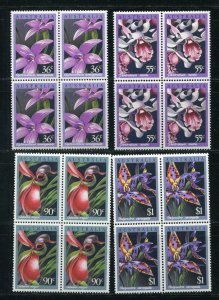Australia 997-1000 Orchids Blocks of 4 Stamps MNH 1986