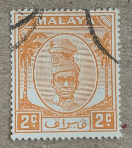 Malaya Perak 1950 2c Sultan Shah, used. Scott 106, CV $0.40. SG 129