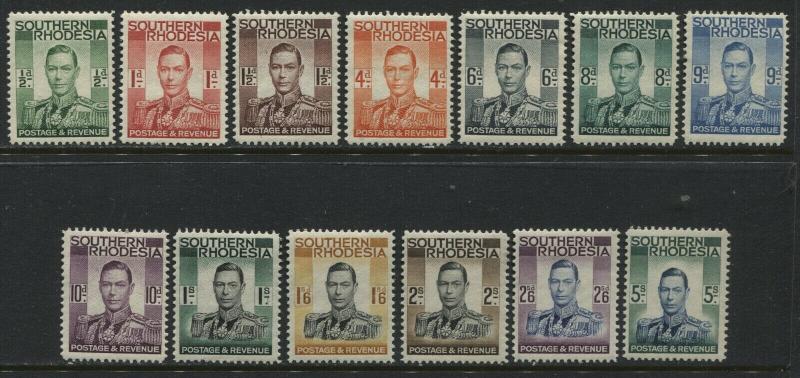 Southern Rhodesia KGVI 1937 all values to 5/ unmounted mint NH