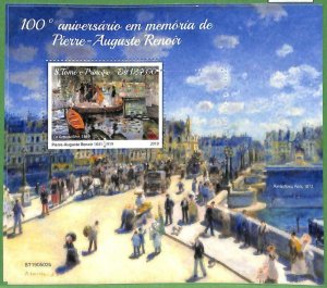 A3207 - SAO TOME & PRINCIPLE, ERROR MISSPERF special block: 2019 Renoir, art no.-