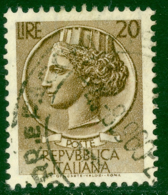 ITALY 1955-58 20L ITALIA Coin Issue Sc 680 VFU