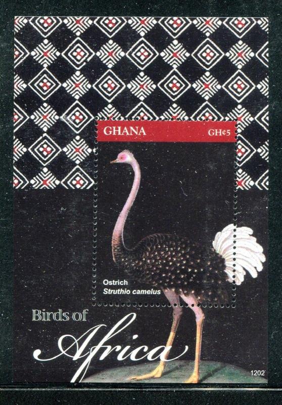 Ghana 2702-2703, MNH, 2012, Birds of Africa: Common Ostrich, Bee-eater  x19796