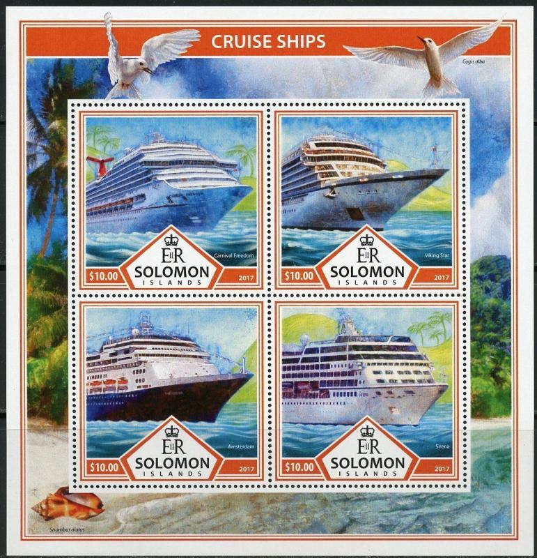 SOLOMON ISLANDS 2017  CRUISE  SHIPS  SHEET  MINT NH