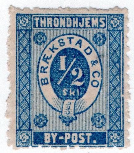 (I.B-CK) Norway Local Post : Throndheim ½sk (Brækstad & Co) small format