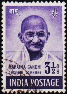 India. 1948 3 1/2a S.G.306 Fine Used