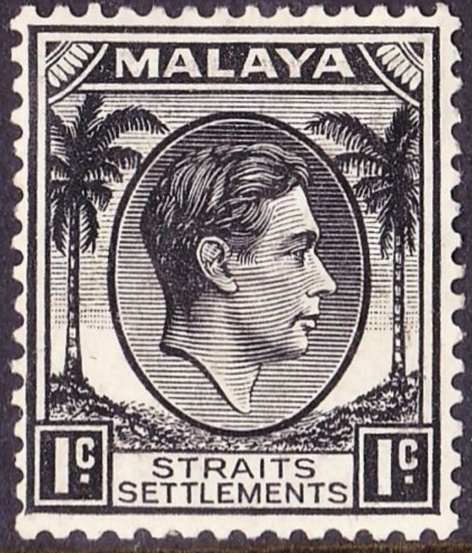 MALAYA STRAITS SETTLEMENTS 1938 KGVI 1 Cent Black SG278 MH