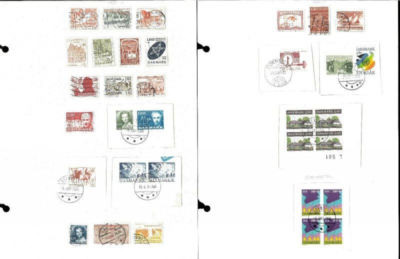 Denmark 1854-1987 M & U )mostly) Hinged on Blank Pages