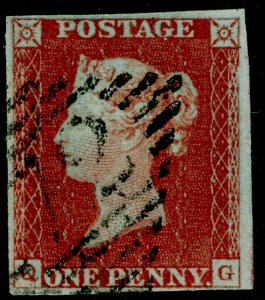 SG10, 1d deep red-brown PLATE 43, FINE USED. BRAY 72. QG 