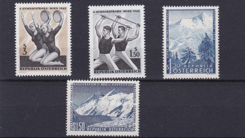 AUSTRIA  1957 - 65  VARIOUS VALUES SPORT MNH 