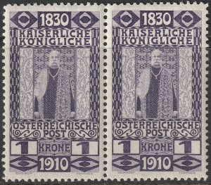 Austria 1910 Sc 141 pair MNH**