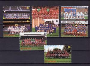 St.Vincent 1987 Sc#1052/1059 SOCCER TEAMS Set (8) ovpt.SPECIMEN MNH