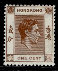 HONG KONG GVI SG140, 1c brown, M MINT.