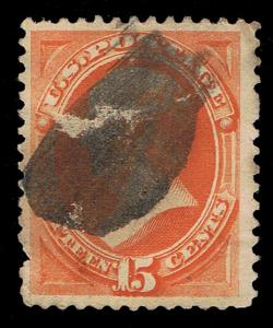 GENUINE SCOTT #152 USED 1870 BRIGHT ORANGE NBNC SCV $220 - ESTATE CLOSE-OUT