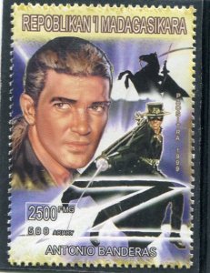 Malagasy 1999 AMERICAN Cinema ANTONIO BANDERAS 1 value Perforated Mint (NH)